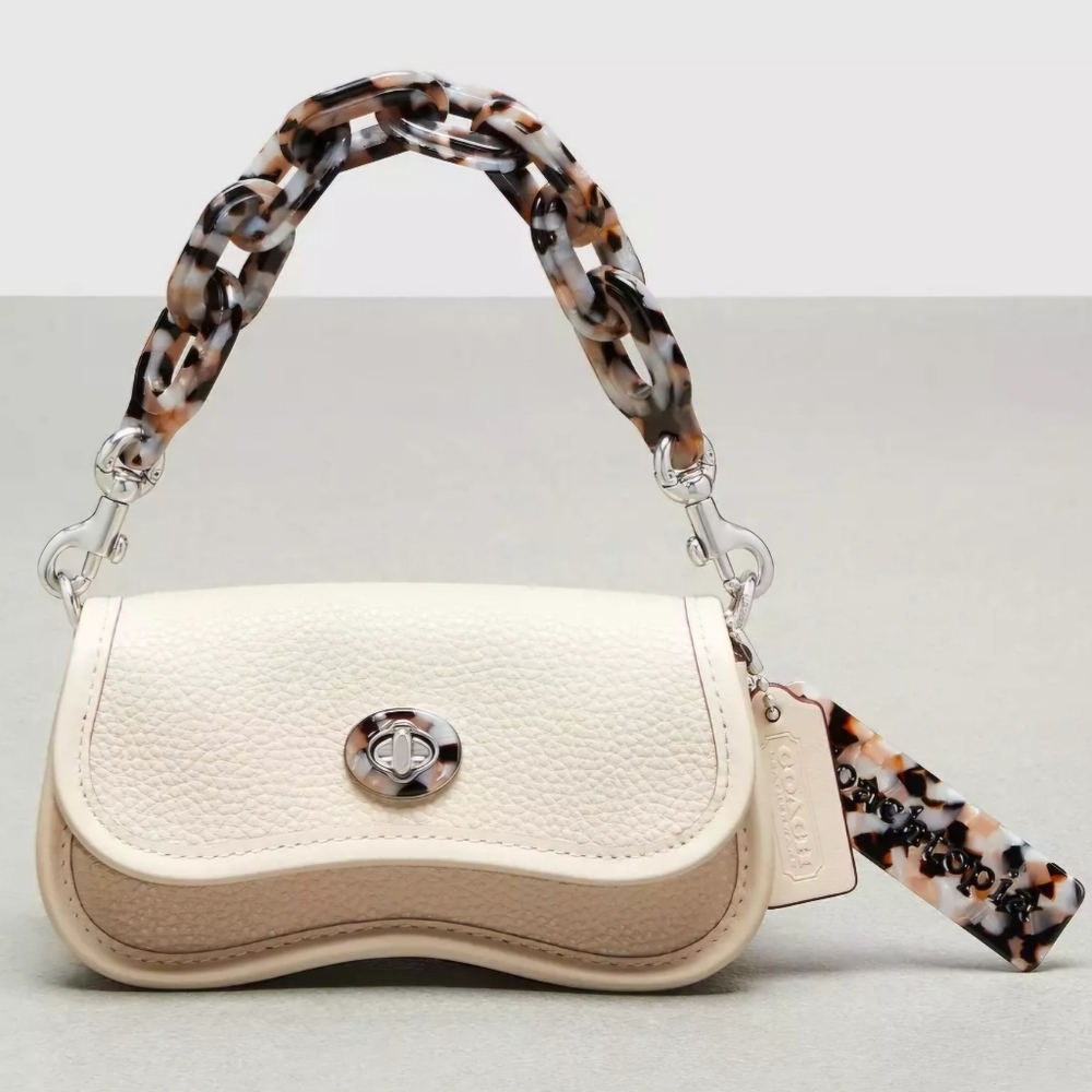 SOLD Coachtopia Cream Leather Mini Wavy Dinky Handbag by Coach - Picture 1 of 16